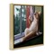 Stupell Industries Cat Smoking Lounging in Window Framed Floater Canvas Wall Art